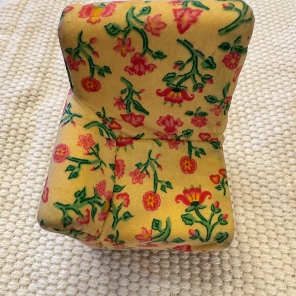 Fisher-Price Loving Family Dollhouse 2 Floral Sectional Living Room Sofa Seat - Picture 3 of 12